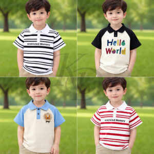 Stylish cotton Polo t-shirt combo for boys=HZ-593