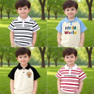 Stylish cotton Polo t-shirt combo for boys=HZ-594