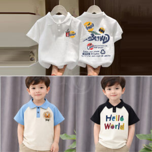 Stylish cotton Polo t-shirt combo for boys=HZ-575