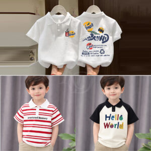 Stylish cotton Polo t-shirt combo for boys=HZ-576