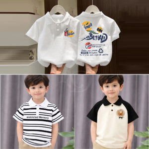 Stylish cotton Polo t-shirt combo for boys=HZ-581