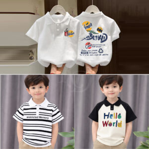 Stylish cotton Polo t-shirt combo for boys=HZ-582